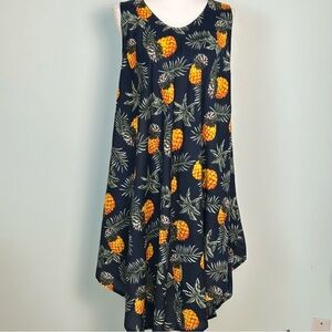 India Blue Pineapple Pattern Sundress Coverup NWT
